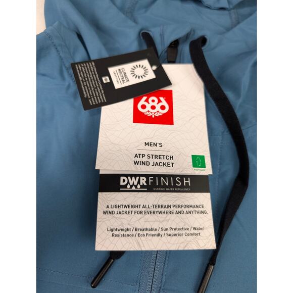 686 Men's Small ATP Stretch Wind Jacket - Blue Ash - Picture 4 of 11
